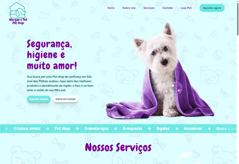 Screenshot do site Morgan & Ted